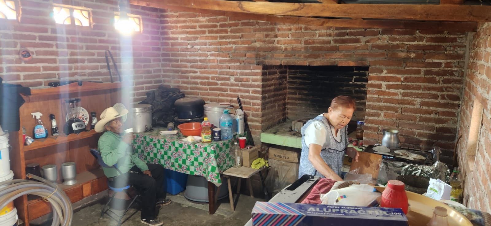 Abuela Anita cooking in San Diego, San Luis Potosi